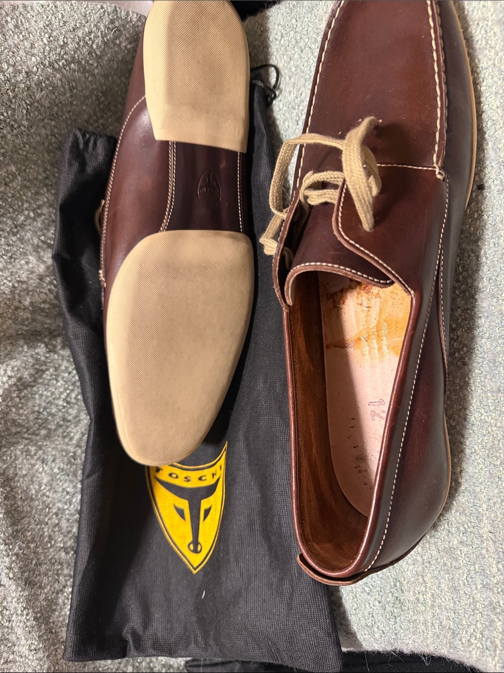 Brown Leather Men's Derby Shoes - Unbranded
